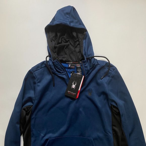 NWT SPYDER Mens ProWeb Active Sweatshirt Hoodie blue Size M SPM804RD - Picture 3 of 10